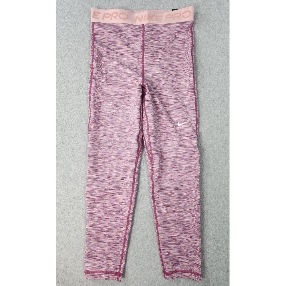 Nike PRO Space Dye Cropped Training Tights Womens Small Sweet Beet/Pink Glaze